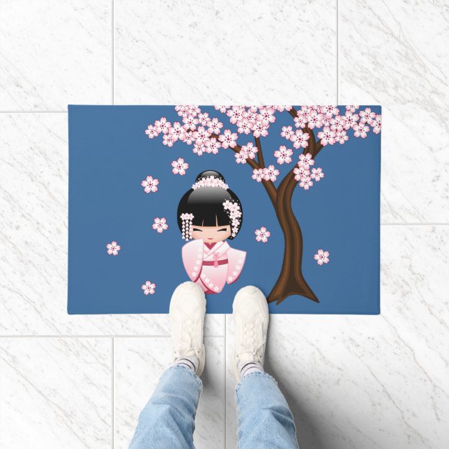 Tapete Boneca White Kimono Kokeshi - Garota Gisha Bonita (Interior)