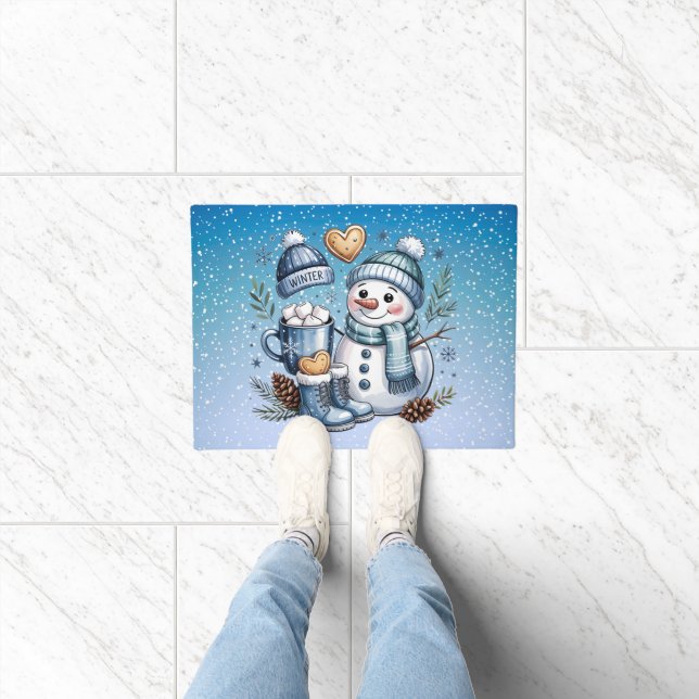 Tapete Boneco de Neve Aconchegante de Inverno (Interior)