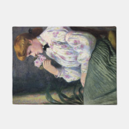 Tapete Bonita Mulher Cheirando Cheiro de Flores (Reverifi