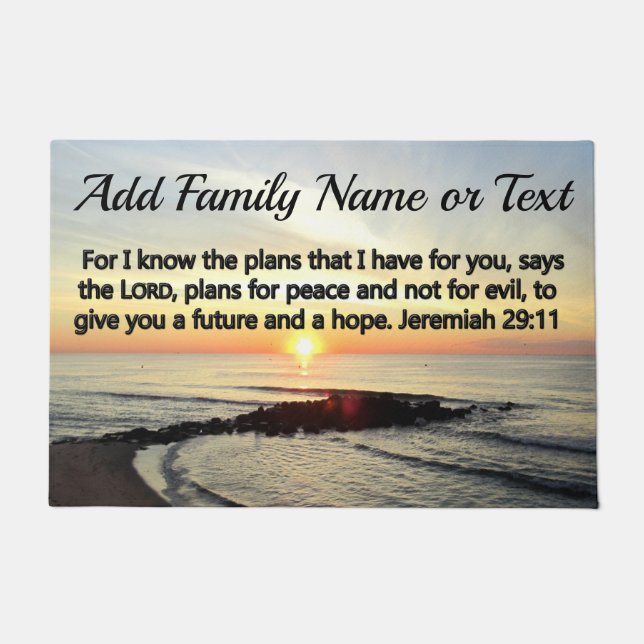 TAPETE BONITA PERSONALIZAÇÃO JEREMIAH 29:11 SUNRISE (Frente)