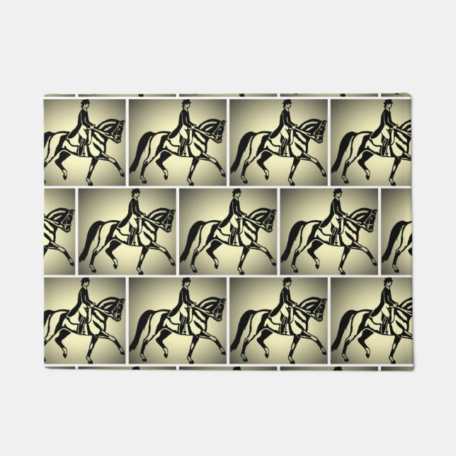 Tapete Bonito Cavaleiro de Dresagem Dourado (Frente)