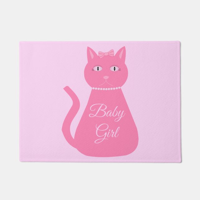 Tapete Bonito Gato De Bebê Rosa (Frente)