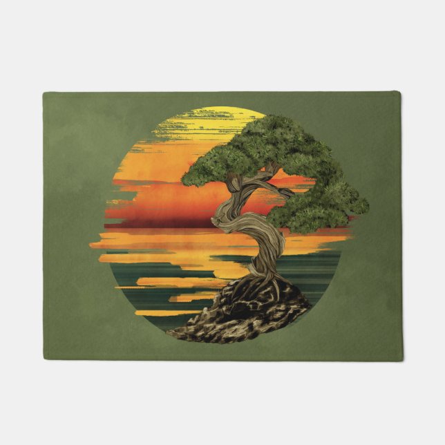 Tapete Bonsai Tree Sunset no mar (Frente)