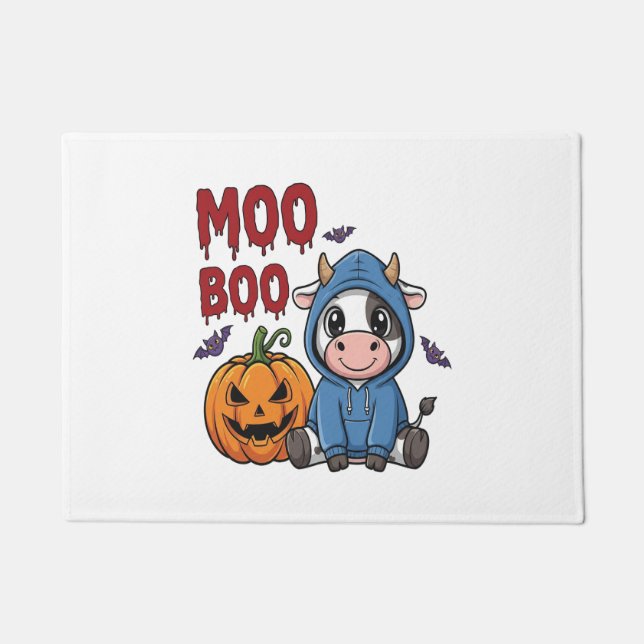 Tapete Boo Halloween Spooky Vaca Fantasma (Frente)