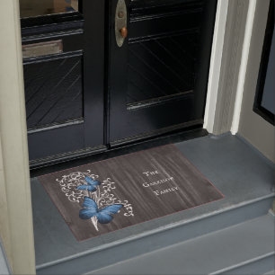 Tapete Borboleta Russa Azul Porta Personalizada