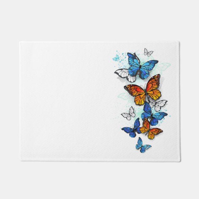 Tapete Borboletas voadoras Morpho e Monarca (Frente)