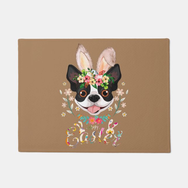 Tapete Boston Terrier, Boston Terrier pai, amante de cach (Frente)