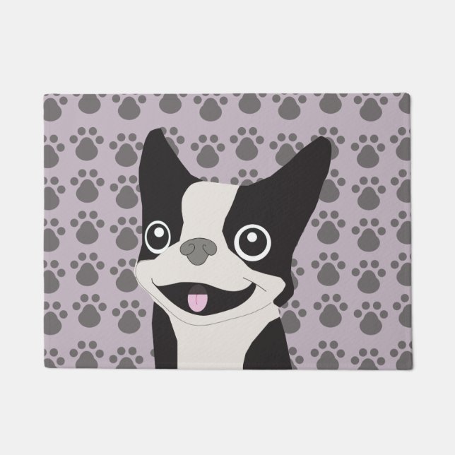 Tapete Boston Terrier, Lavanda Roxa (Frente)