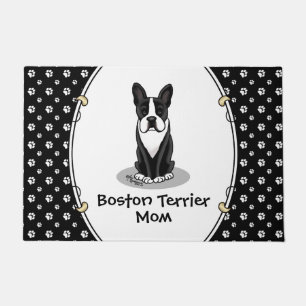 Tapete Boston Terrier Mãe (preto) - Cachorro bonito