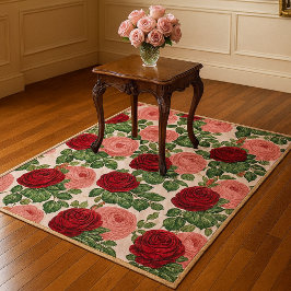 Tapete Botânico de Rosas Rosa Vitoriano