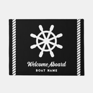 Tapete Bote personalizado branco e preto náutico Bote bem