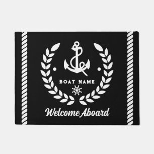 Tapete Bote personalizado branco e preto náutico Bote bem