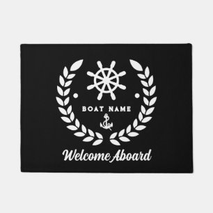 Tapete Bote personalizado branco e preto náutico Bote bem