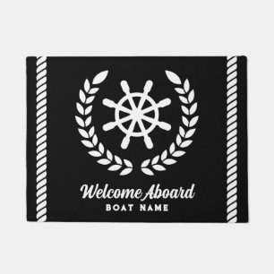 Tapete Bote personalizado branco e preto náutico Bote bem
