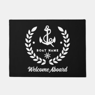 Tapete Bote personalizado branco e preto náutico Bote bem