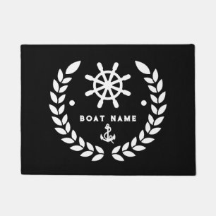 Tapete Bote personalizado branco e preto náutico Bote bem