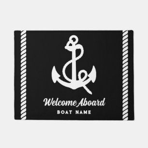 Tapete Bote personalizado branco e preto náutico Bote bem