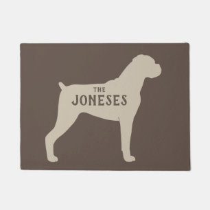 Tapete Boxer Dog Silhouette Welcome Mat Custom