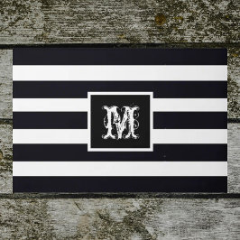 Tapete Branco Elegante Preto Elegante Inicial Monograma M