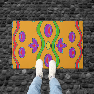 Tapete Bright Orange Funky Modern Abstrato Art