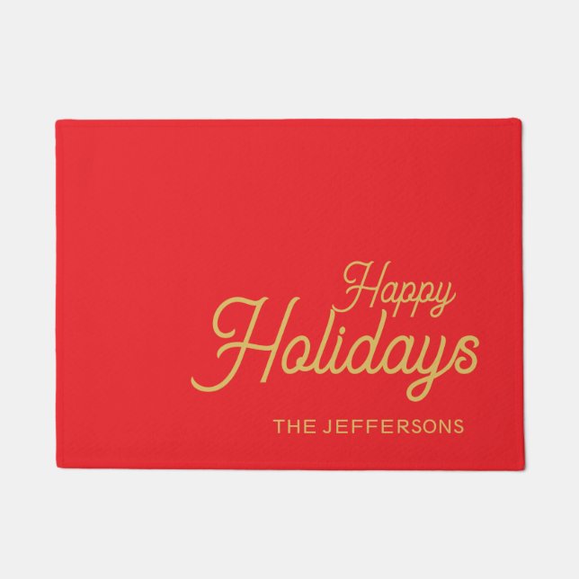 Tapete Bright Red & Gold Colors Merry Christmas Family (Frente)