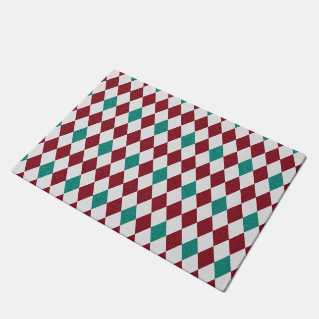 Tapete Brilho de Diamante Vermelho e Azul (Inclinado)