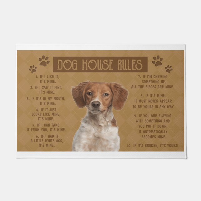 Tapete Britany Spaniel Dog House Rege, Se Quebrou, (Frente)