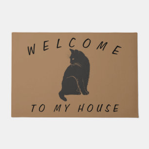 Tapete Brown Bem-vindo à minha casa Cat Doormat
