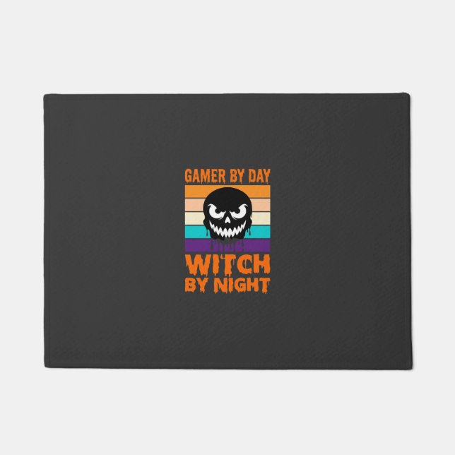 Tapete Bruxa Gamer Halloween Crânio Retro (Frente)