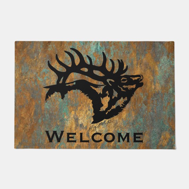 Tapete Bugling Bull Elk Doormat (Frente)