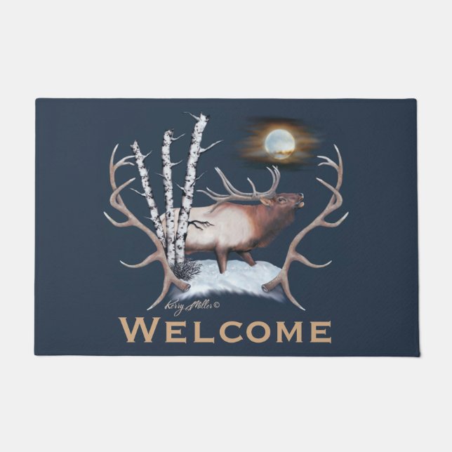 Tapete Bugling Bull Elk Doormat (Frente)