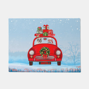 Tapete Buldogue Francês No Carro Com Papai Noel