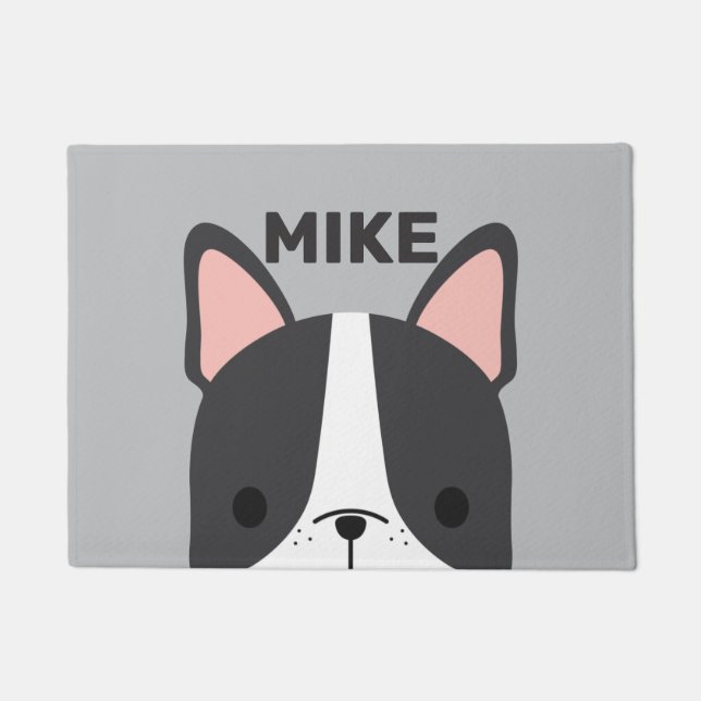 Tapete Bulldog Francês Bonito com Nome Personalizado (Frente)
