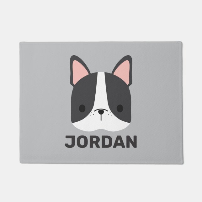 Tapete Bulldog Francês Bonito com Nome Personalizado (Frente)