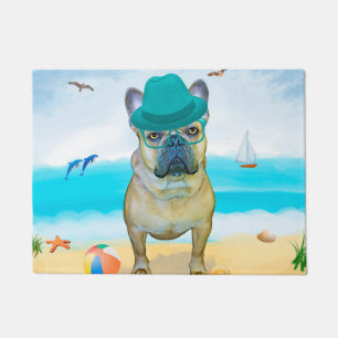 Tapete Bulldog Francês na Praia