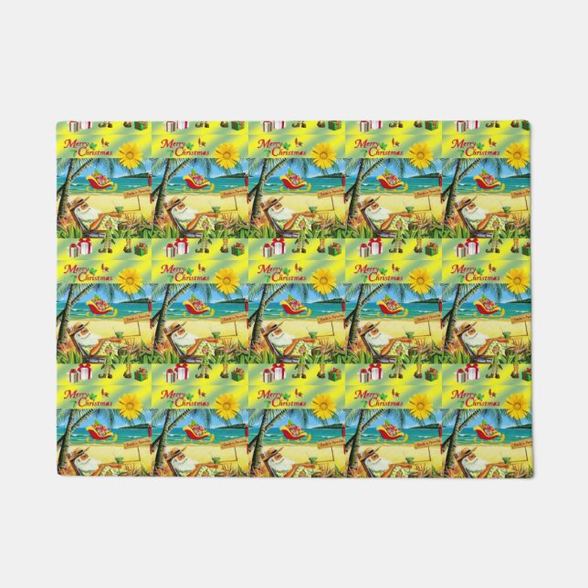 Tapete Bum Beach Papais noeis Mat de Natal (Frente)