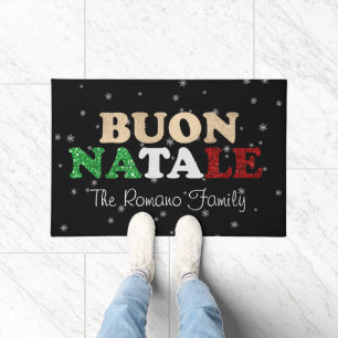 Tapete Buon Natale Nome da família italiano Natal em pret