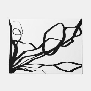 Tapete Buquê Blanc: Abstrato branco e preto
