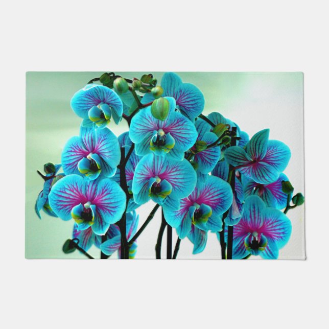 Tapete Buquê de Flor Orquídeo Azul (Frente)