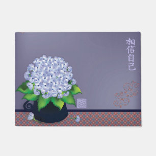 Tapete Buquê de hífenes azuis "Acredite em si mesmo"