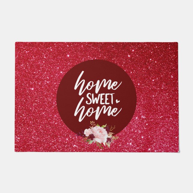 Tapete Burgundy Floral Home Sweet Home (Frente)