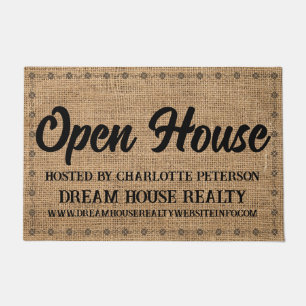 Tapete Burlap Real Estate Agent Realtor Open House