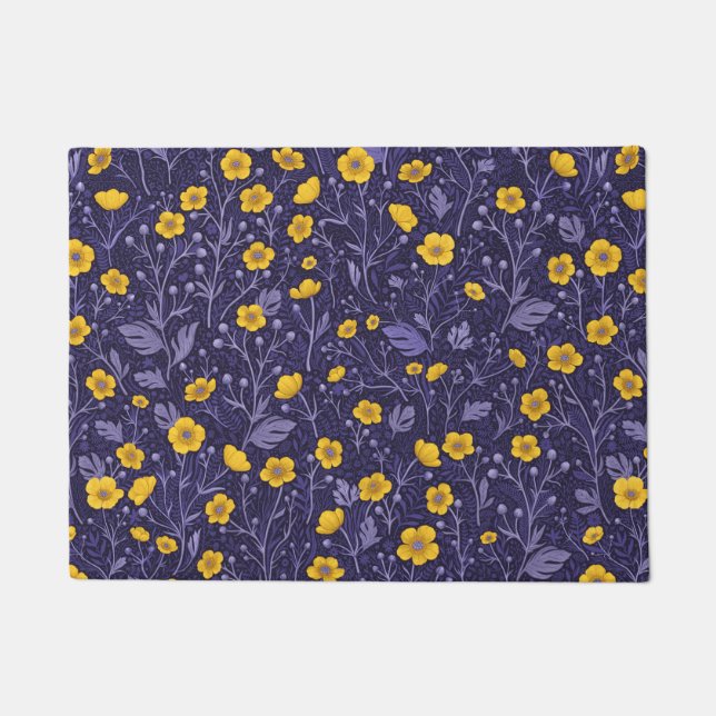 Tapete Buttercups, amarelo e violeta (Frente)