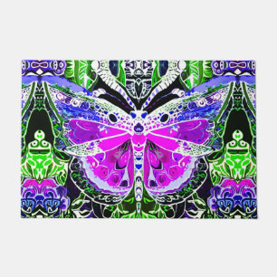Tapete Butterfly e Medallion Batik Patterno em Violet