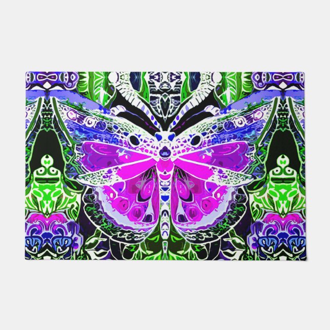 Tapete Butterfly e Medallion Batik Patterno em Violet (Frente)