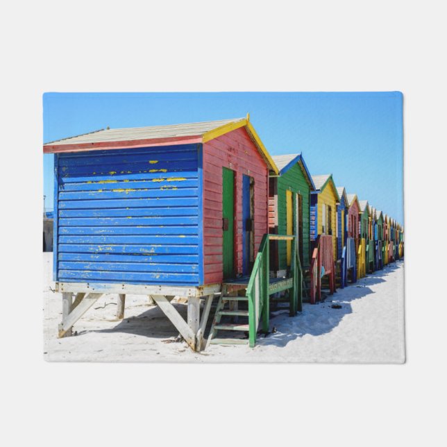 Tapete Cabanas coloridas da praia (Frente)