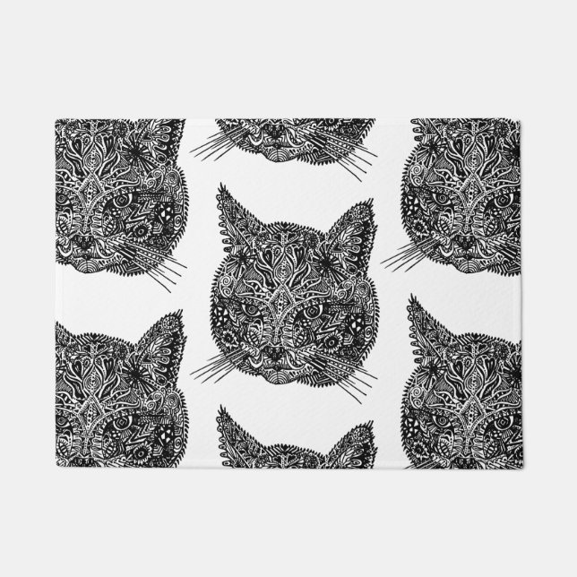 Tapete Cabeça de Gato Ornamental (Frente)