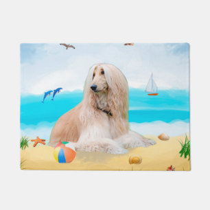 Tapete Cachorro afegão na praia