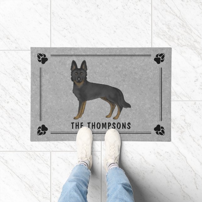 Tapete Cachorro Bi-Preto-German shepherd Cachorro Com Tex (Interior)