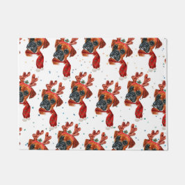 Tapete Cachorro Bonito com Renas de Natal